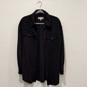 Philosophy Black Suede Shirt Jacket